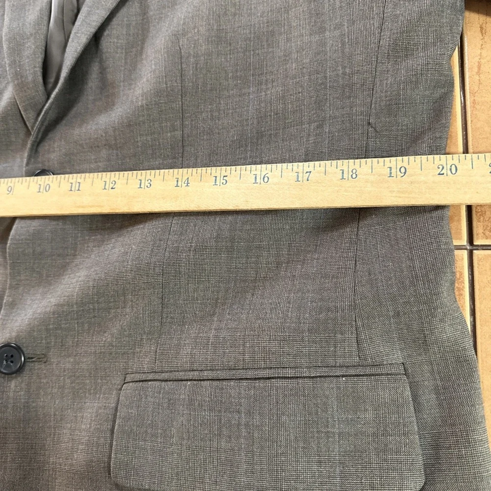 Nautica Mens 100%‎ Wool Blazer Sz 40R Gray Plaid Sport Coat Jacket